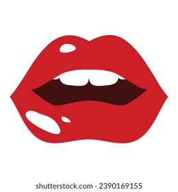 Stylish , fashionable  and awesome  Lips typography art and illustrator