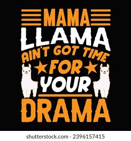 Stylish , fashionable  and awesome llama typography art and illustrator