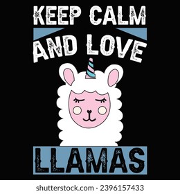 Stylish , fashionable  and awesome llama typography art and illustrator