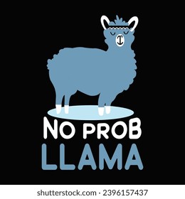 Stylish , fashionable  and awesome llama typography art and illustrator