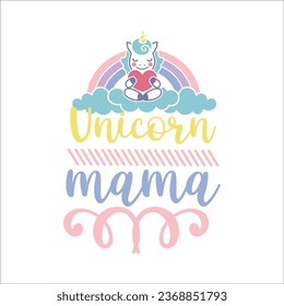 Stylish , fashionable  and awesome Unicorn typography art and illustrator