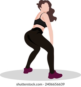  Stylish fashionable hip hop dancer girl. Urban generation lifestyle concept. Vector illustration, minimalist style