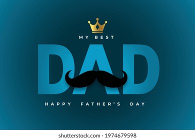 stylish fathers day background with golden crown