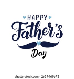 Stylish Father's Day Card with Mustache and Hearts