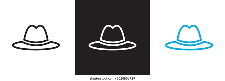 
Stylish  Fedora Hats  icon. Classic Mens Vintage Headwear for Father’s Day icon. Vector illustration. isolated on white and black background. EPS 10