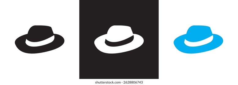 
Stylish  Fedora Hats  icon. Classic Mens Vintage Headwear for Father’s Day icon. Vector illustration. isolated on white and black background. EPS 10