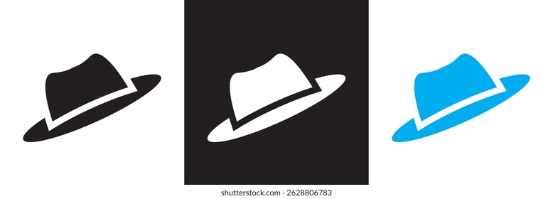 
Stylish  Fedora Hats  icon. Classic Mens Vintage Headwear for Father’s Day icon. Vector illustration. isolated on white and black background. EPS 10
