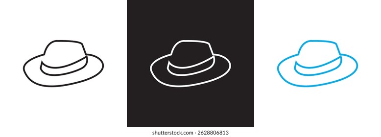 
Stylish  Fedora Hats  icon. Classic Mens Vintage Headwear for Father’s Day icon. Vector illustration. isolated on white and black background. EPS 10