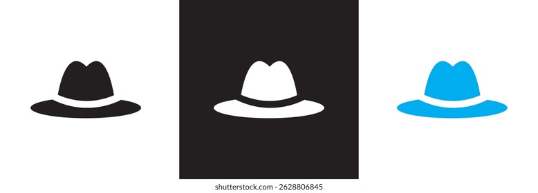 
Stylish  Fedora Hats  icon. Classic Mens Vintage Headwear for Father’s Day icon. Vector illustration. isolated on white and black background. EPS 10