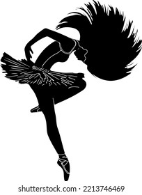 Stylish Female Dancer Silhouette, Beautiful Set Of Ballerina.Ballet Dancing Sketch Drawing