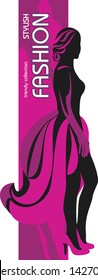 Stylish female fashion. Icon for design. Vector