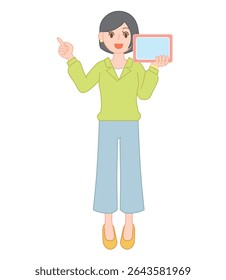 Stylish Female Teacher Using a Tablet in Class
