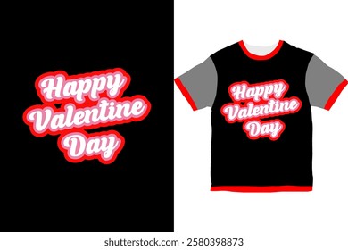 Stylish and Festive Valentine’s Day Apparel with a Colorful, Hand-Drawn Typography and Heart Accents
