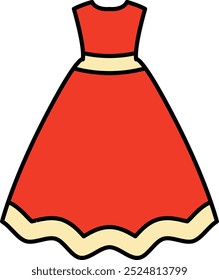 Stylish Festive Dress Icon Representing Celebration, Fashion, and Holiday Spirit, Perfect for Highlighting Attire for Special Occasions, Parties, and Joyful Gatherings