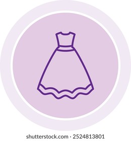 Stylish Festive Dress Icon Representing Celebration, Fashion, and Holiday Spirit, Perfect for Highlighting Attire for Special Occasions, Parties, and Joyful Gatherings