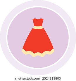 Stylish Festive Dress Icon Representing Celebration, Fashion, and Holiday Spirit, Perfect for Highlighting Attire for Special Occasions, Parties, and Joyful Gatherings