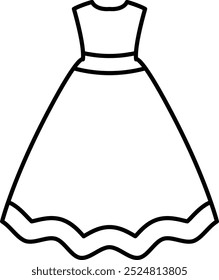 Stylish Festive Dress Icon Representing Celebration, Fashion, and Holiday Spirit, Perfect for Highlighting Attire for Special Occasions, Parties, and Joyful Gatherings