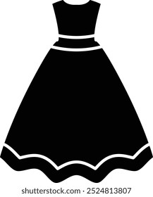 Stylish Festive Dress Icon Representing Celebration, Fashion, and Holiday Spirit, Perfect for Highlighting Attire for Special Occasions, Parties, and Joyful Gatherings