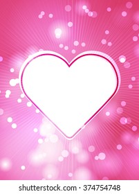 Stylish festive pink poster with a button in the middle. Design layout template