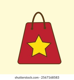 A stylish and festive vector illustration of a Christmas-themed tote bag, designed to bring a touch of holiday spirit to any creative project