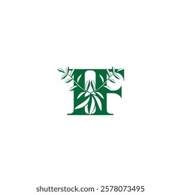 Stylish IF or FI Leaf Monogram Logo Design