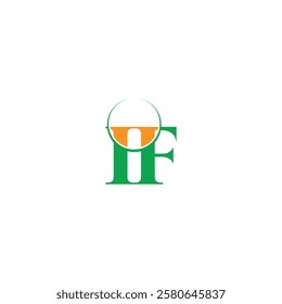Stylish IF or FI Monogram Logo Design