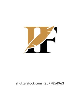 Stylish IF or FI Wings Monogram Logo Design