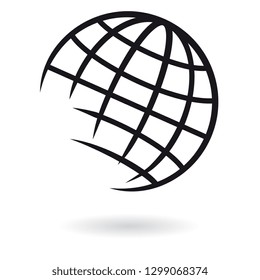 Stylish figure of Earth globe. Vector element of the world. Logo element for business graphics