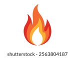 Stylish Fire Hot Heat Flame Burn Vector Illustration for Culinary Arts, Fire flame, Burning fire, Blazing, Fire graphic, Heat illustration, Creative flames, Flame shape