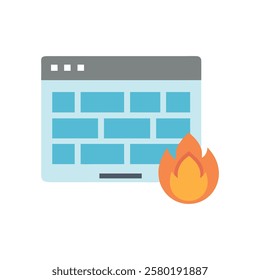 Stylish Firewall Icon for Cyber Defense