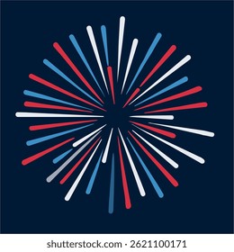 Stylish fireworks vector illustration great for festivals, holiday posters, and general party designs. Perfect addition for Fourth of July American holiday themes