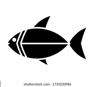 stylish fish icon vector isolated on white