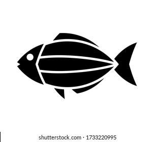 stylish fish icon vector isolated on white