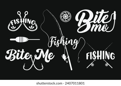 Stylish Fishing Typography Bundle, Creative Fishing Design, Fishing Enthusiast's Tee, Unique Fishing Typography Shirt, Trendy Typography for Anglers, Graphic Tee Design,