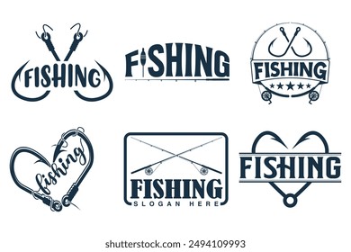 Tipografía de pesca con estilo Paquete, Diseño de pesca creativo, Vida de pesca, Tipografía única, Tiempo de pesca, Diseño gráfico, Tipografía creativa