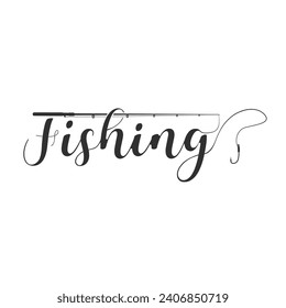 Stylish Fishing Typography, Creative Fishing Design, Fishing Enthusiast's Tee, Unique Fishing Typography Shirt, Trendy Typography for Anglers