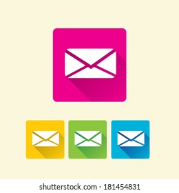 stylish flat design alarm clock vector Icon 