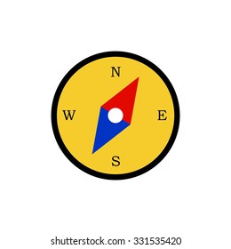 Stylish flat design compass. Vector icon.