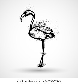 Stylish flat design flamingo Icon. Vector silhouette of flamingo. Logo design for the company.