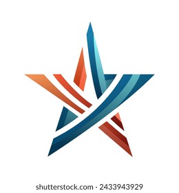 Diseño de logotipo minimalista plano con estilo (signo de icono): elemento gráfico moderno con símbolo abstracto de la estrella en el fondo blanco para la adjudicación y estilo de negocio exitoso en vector de alta calidad