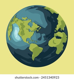 stylish flat vector art earth day, go green