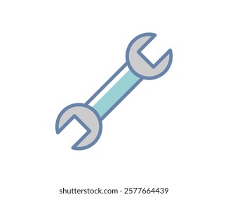 Stylish, flatdesign wrench icon. Perfect for websites, apps, or presentations needing a clean, modern repair or maintenance symbol.