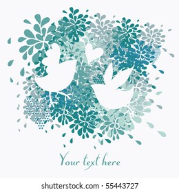 Stylish floral background in blue