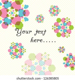 Stylish floral background - composition of the hearts - lines diagonal