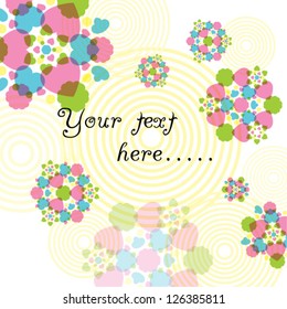 Stylish floral background - composition of the hearts