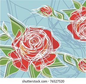 Stylish floral background with roses