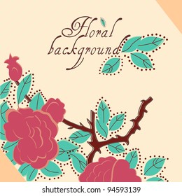 Stylish floral background with Roses
