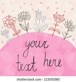 Stylish floral and bird background. Save the World