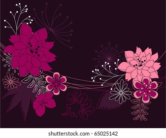 Elegante fondo floral oscuro