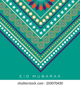 Stylish floral decorated abstract background, beautiful greeting card design for Muslim community festival Eid Mubarak celebrations. 